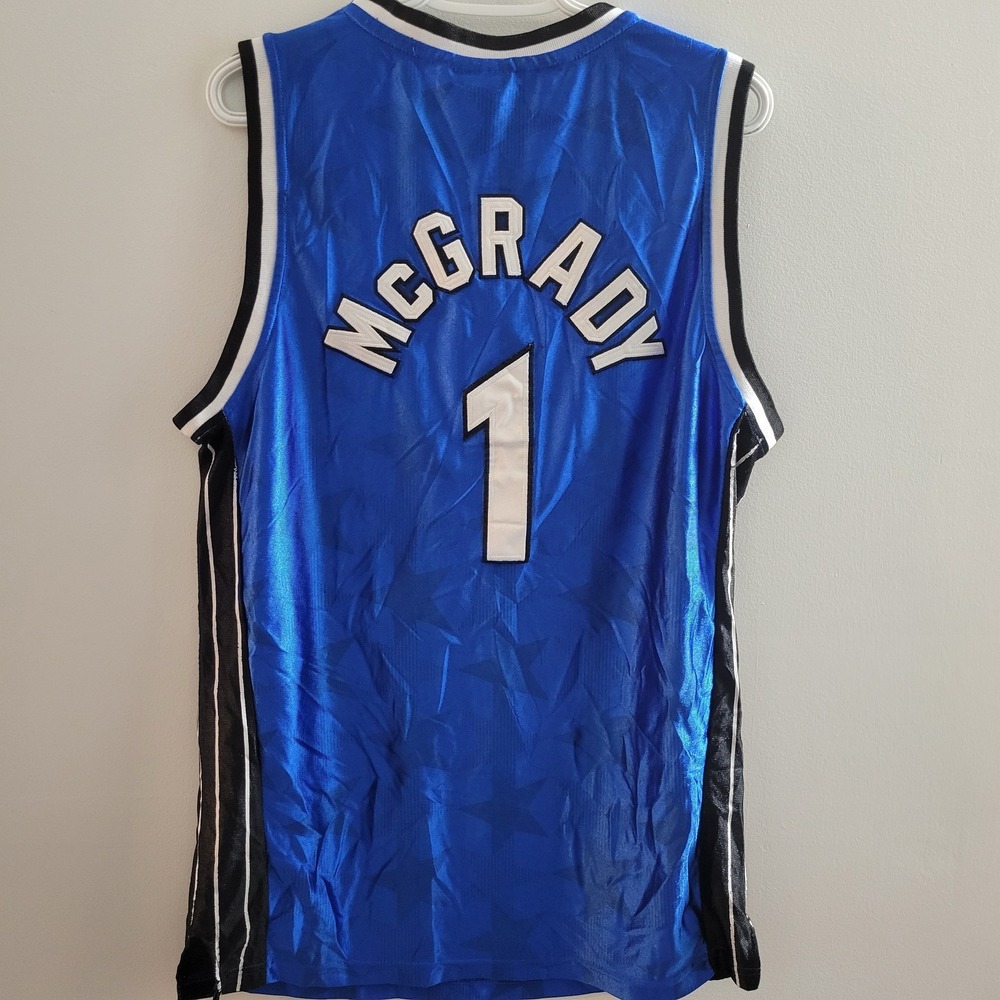 Vintage Tracy McGrady Orlando Magic Stitched Jersey Size 48 Blue Stars Reebok